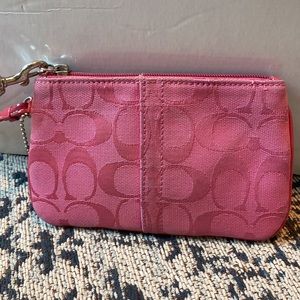 Pink coach wristlet